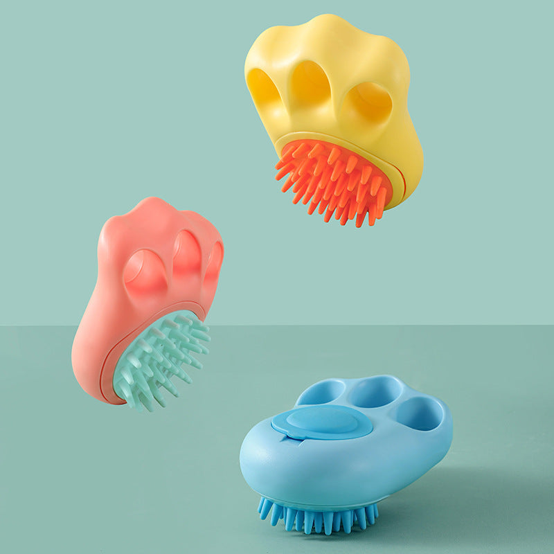 Durable Cat Paw Bath Brush Fine Foaming Labor-saving Cartoon Shape