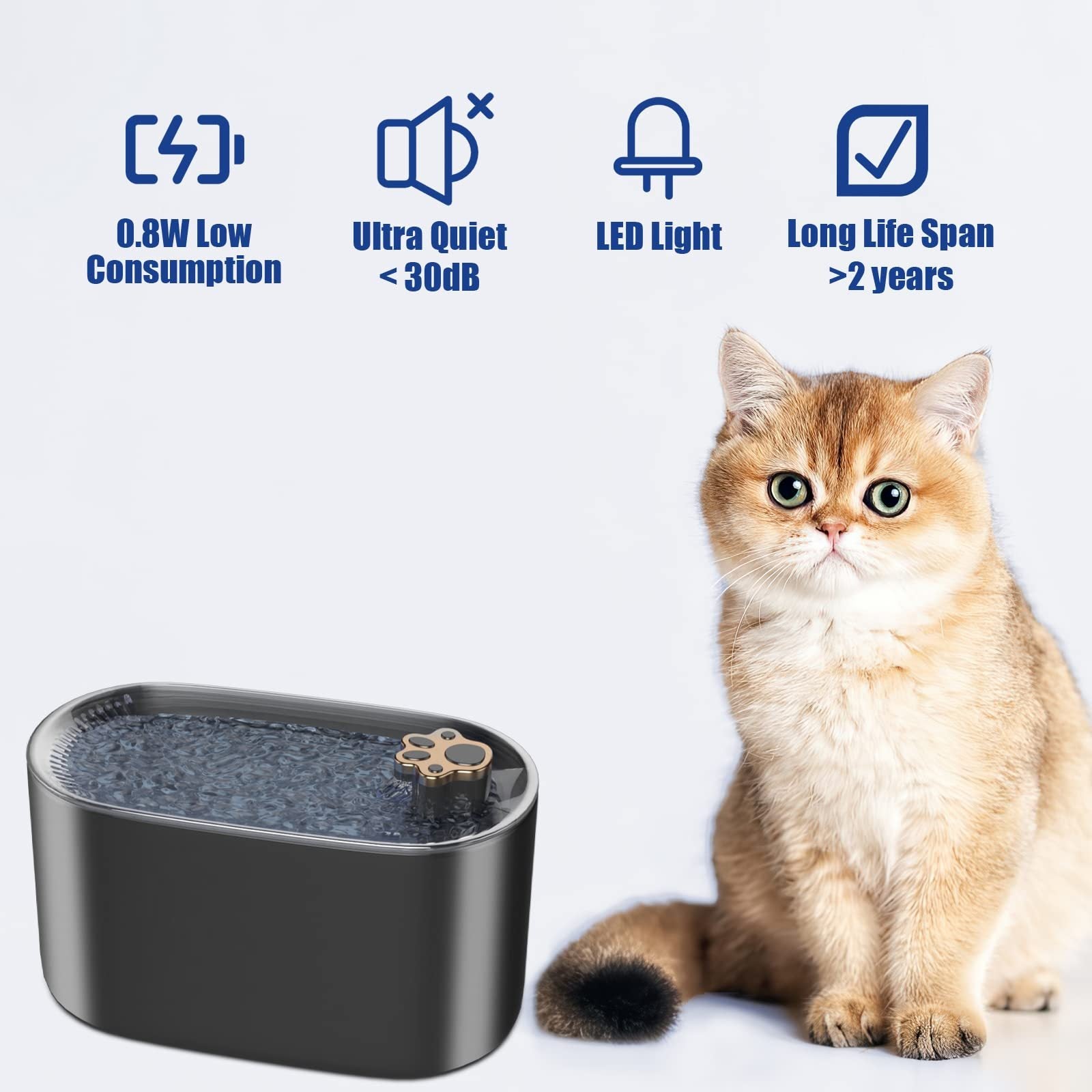 Cat Water Fountain Filter Automatic Drinker For Dogs Cats Pet Water Dispenser